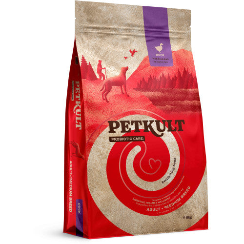 Hrană uscată pentru câini Petkult Probiotics Adult Talie Medie Rață 8 kg