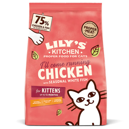 Lily's Kitchen Cat Chicken & White Fish Dry Kitten Food 800 g
