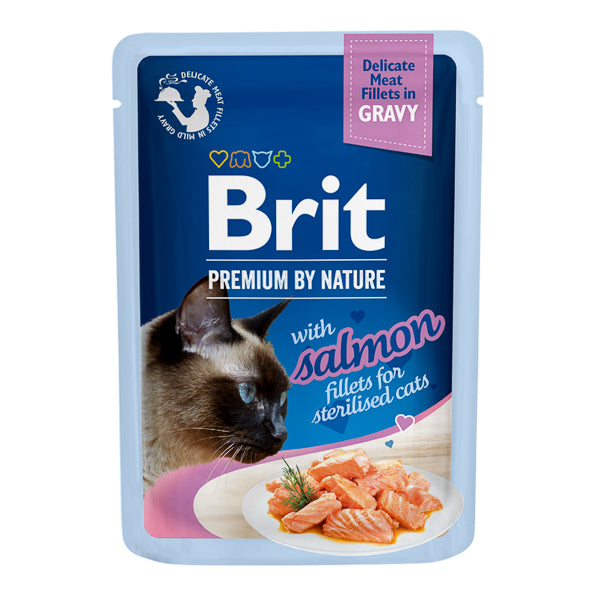 Brit Premium by Nature Cat Delicate Fillets in Gravy with Salmon for Sterilised 85 g