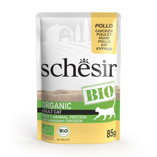 Hrană umedă pentru pisici Schesir Bio cu pui 85 g
