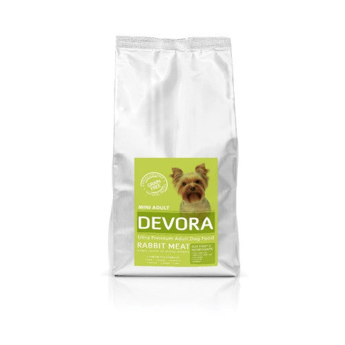 Hrană uscată pentru câini Devora Grain Free Mini Adult cu iepure 4 kg