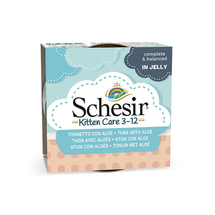 Hrană umedă pentru pisici Schesir Kitten cu ton și aloe 85 g