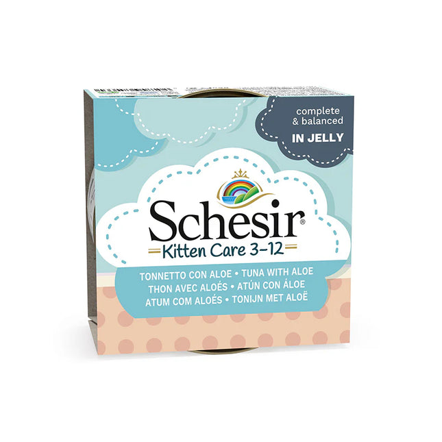 Hrană umedă pentru pisici Schesir Kitten cu ton și aloe 85 g