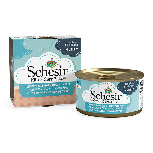 Hrană umedă pentru pisici Schesir Kitten cu ton și aloe 85 g