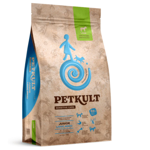 Hrană uscată pentru câini Petkult Sensitive Junior Talie Mare Miel și Orez 12 kg