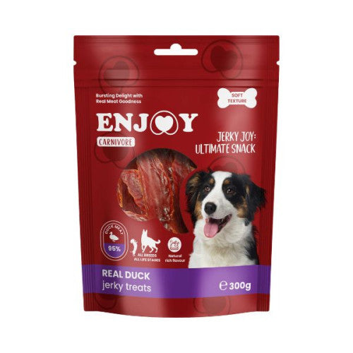 Recompense pentru câini Enjoy Carnivore Real Duck Jerky Treats cu rață 300 g
