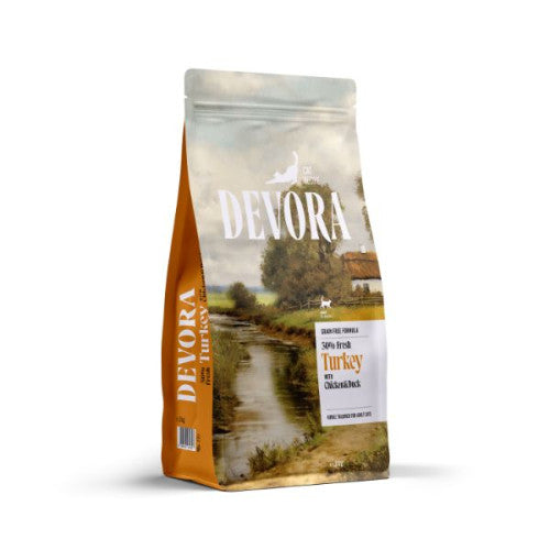 Hrană uscată pentru pisici Devora Adult Grain Free cu curcan, pui și rață 2 kg