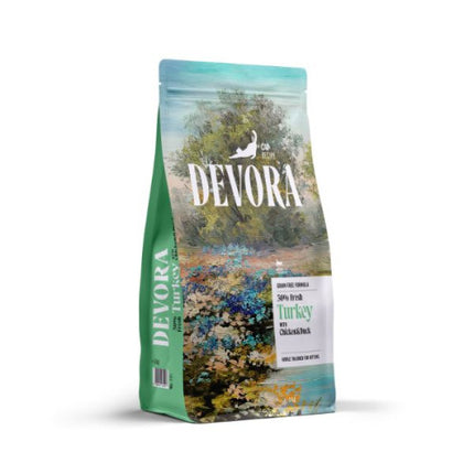 Hrană uscată pentru pisici Devora Kitten Grain Free cu curcan, pui și rață 2 kg