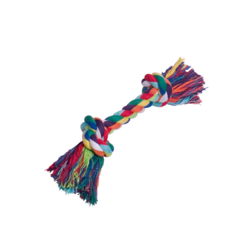Jucărie pentru câini Nobby Sfoară color 180 g – 2 noduri