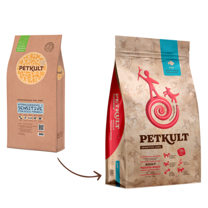 Hrană uscată pentru câini Petkult Sensitive Adult Medium cu Pește 12 kg