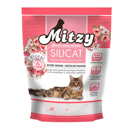 Nisip pentru litieră cu miros floral Mitzy 3,8 L