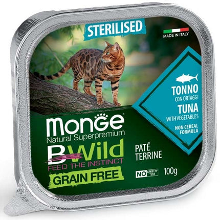 Monge BWild Pate Sterilised Cat - Hrană umedă super-premium - Ton - 100g
