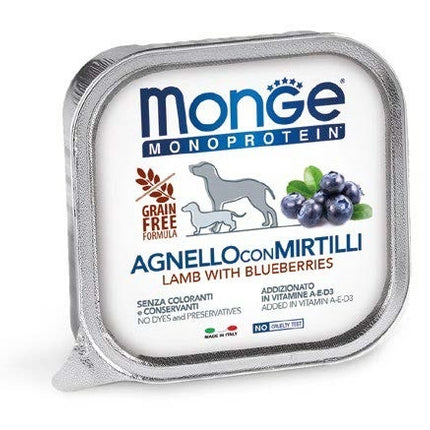 Monge Monoprotein Pate - Hrană umedă super-premium - Miel și Afine - 150g