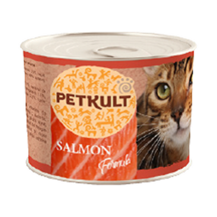 Hrană umedă pentru pisici Petkult cu somon 185 g