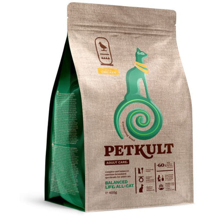 Hrană uscată Petkult Adult Care Balanced Life All-Cat pentru pisici cu pui 400 g