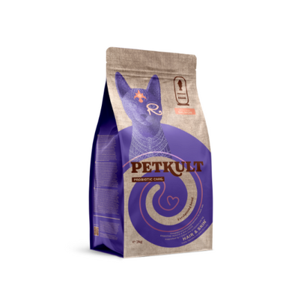 Hrană uscată Petkult Probiotic Care Hair & Skin Fresh pentru pisici cu somon 2 kg