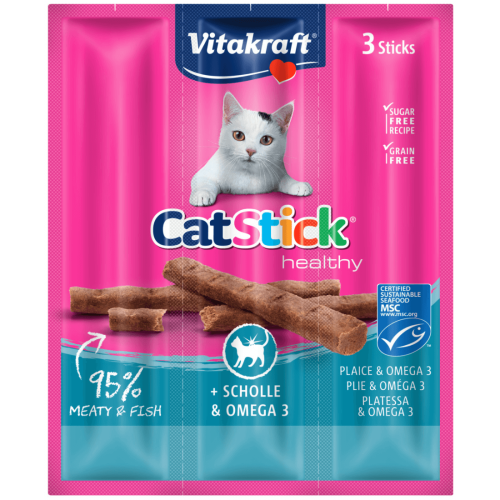 Recompense pentru pisici Vitakraft Cat Sticks cu Cambulă și Omega 3 18 g
