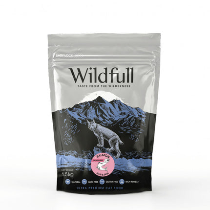 Wildfull Cat Hair & Skin - Hrană uscată ultra-premium - Somon - 1,5kg