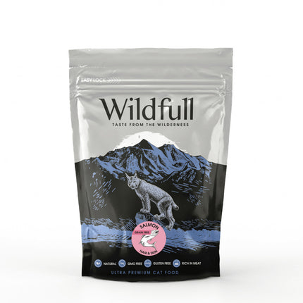 Wildfull Cat Hair & Skin - Hrană uscată ultra-premium - Somon - 400g
