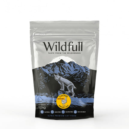 Wildfull Cat Sterilized, Light - Hrană uscată ultra-premium - Pui - 1,5kg